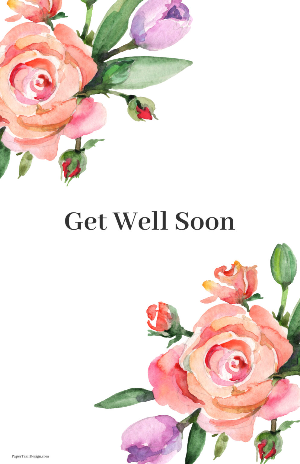 Get Well Soon Cards Printable - Paper Trail Design