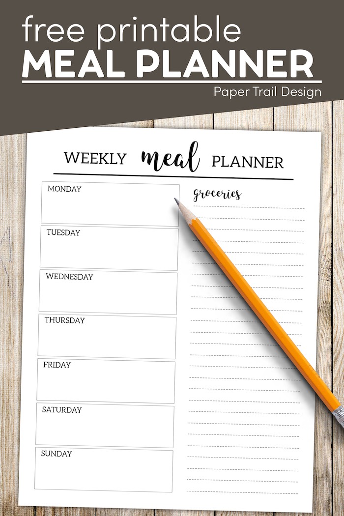 Free Printable Meal Planner Template - Paper Trail Design