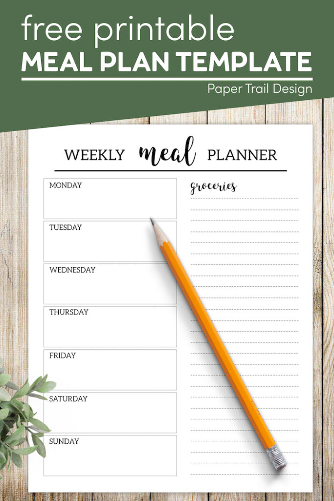 Free Printable Meal Planner Template - Paper Trail Design