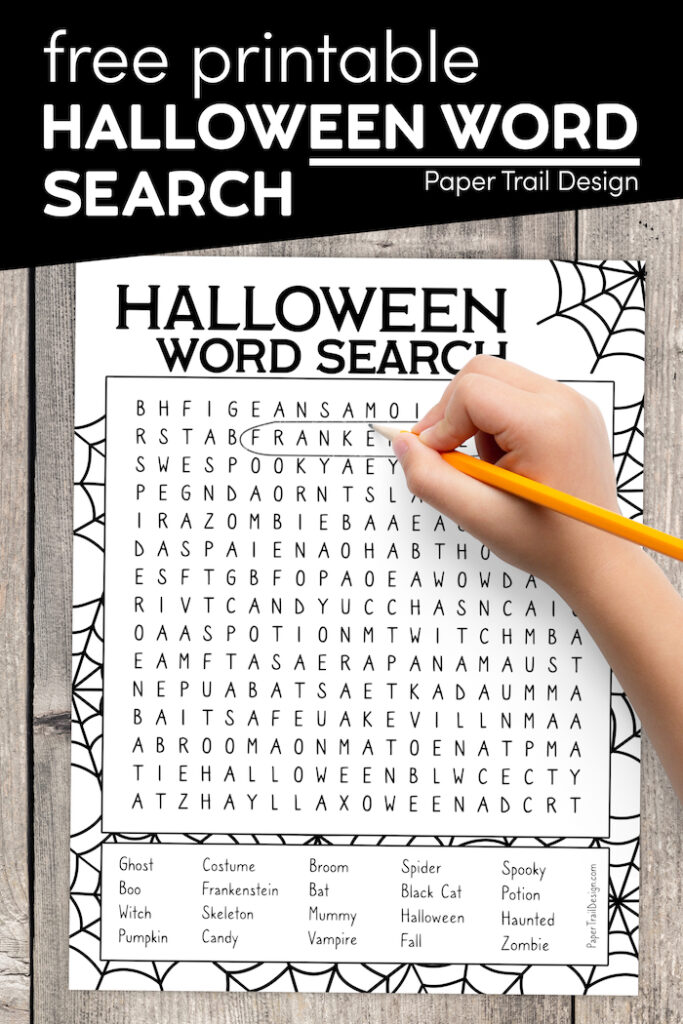 Free Printable Halloween Word Search - Paper Trail Design