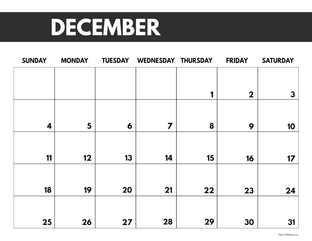 2022 Free Monthly Calendar Templates - Paper Trail Design
