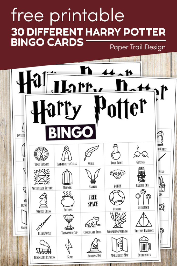 Free Printable Harry Potter Bingo Game Paper Trail Design