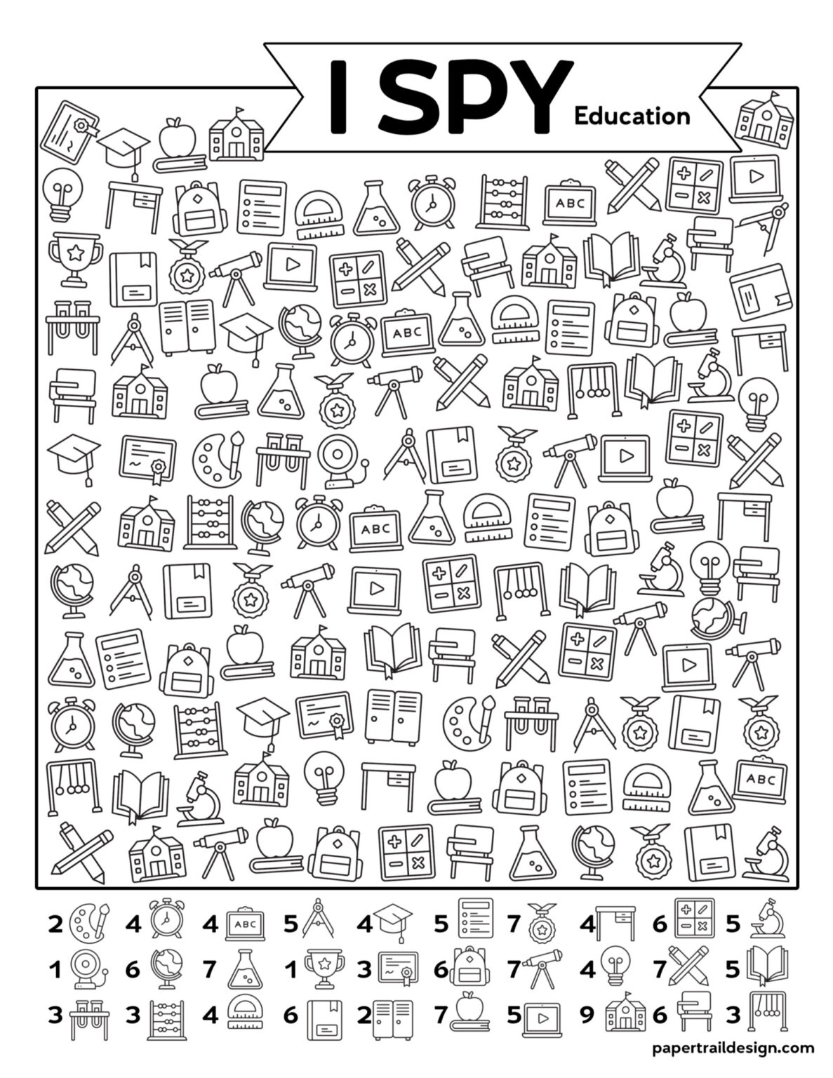 Free Printable I Spy Education Activity - Paper Trail Design