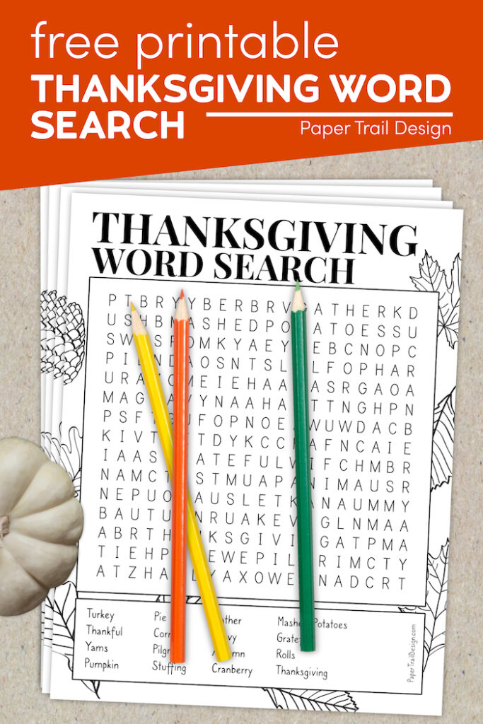 Thanksgiving Word Search Printable - Paper Trail Design