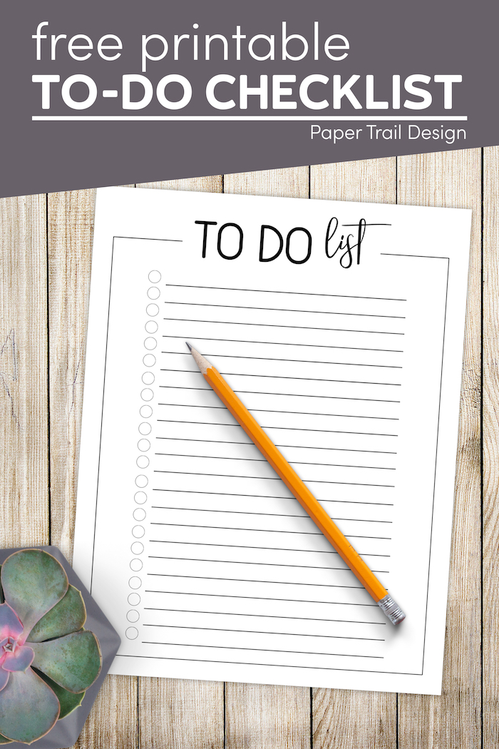 Free Printable To Do Checklist Template - Paper Trail Design