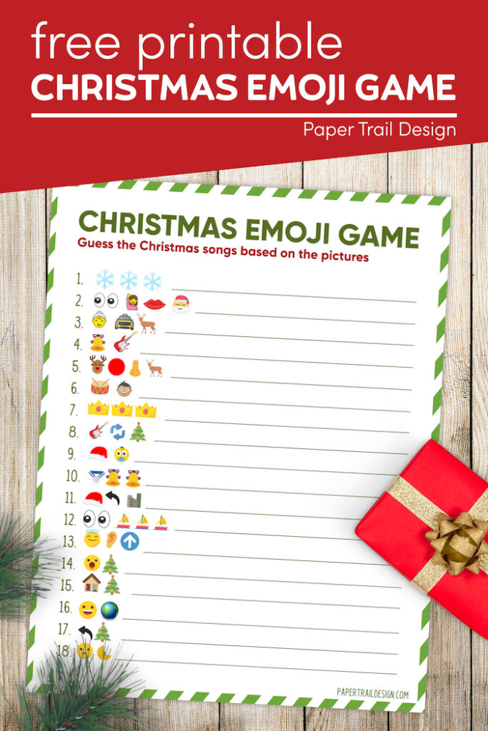 Emoji Printable Christmas Game - Paper Trail Design