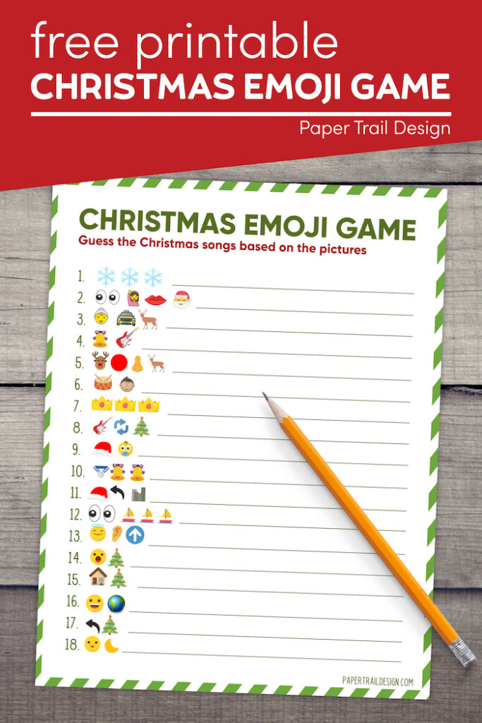 Emoji Printable Christmas Game Paper Trail Design