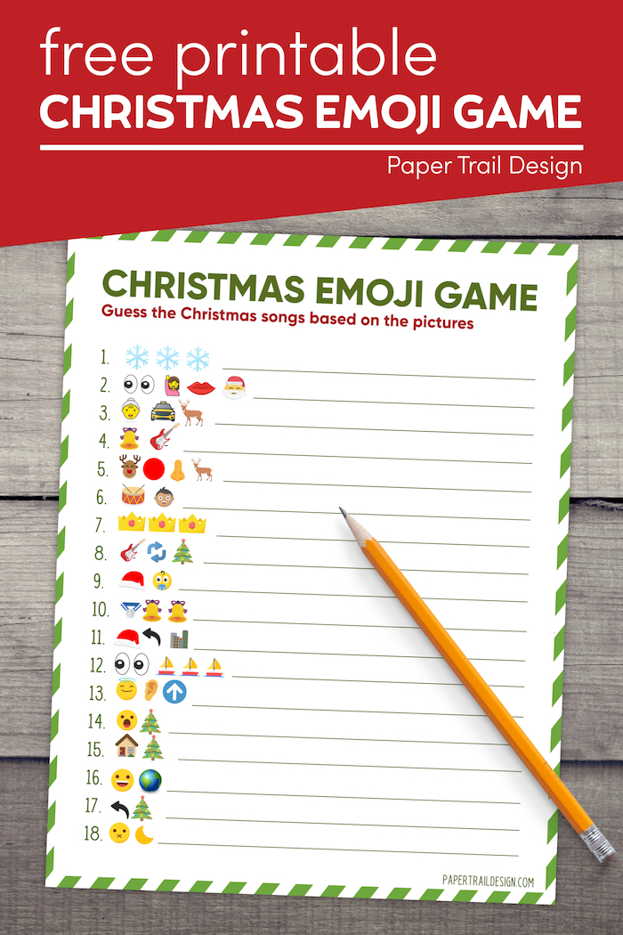 Emoji Printable Christmas Game - Paper Trail Design