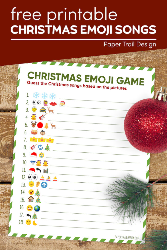 Emoji Printable Christmas Game - Paper Trail Design