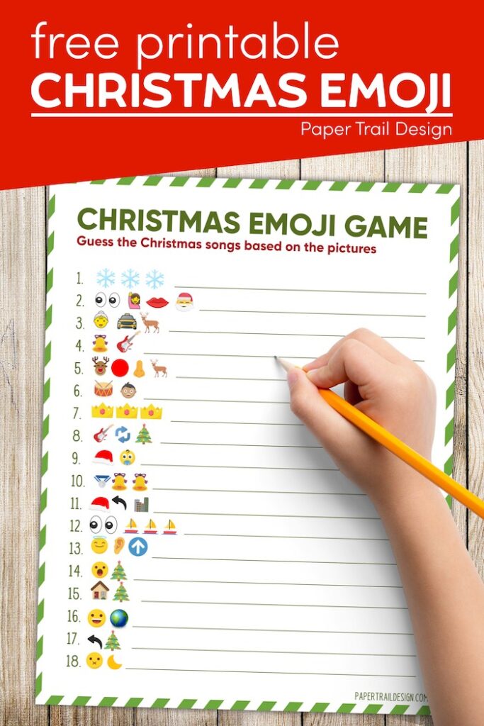 Emoji Printable Christmas Game - Paper Trail Design