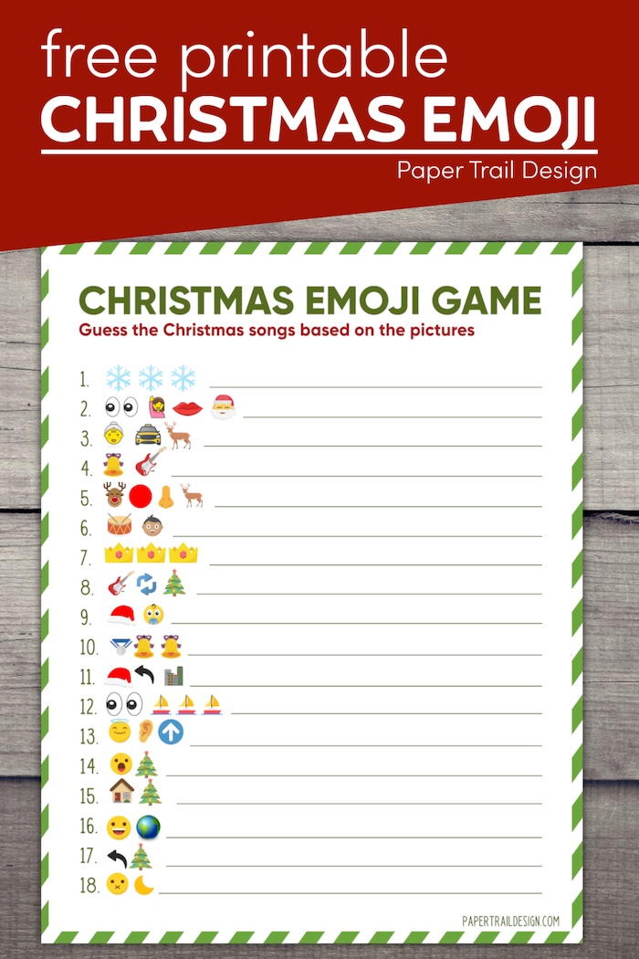 Emoji Printable Christmas Game - Paper Trail Design