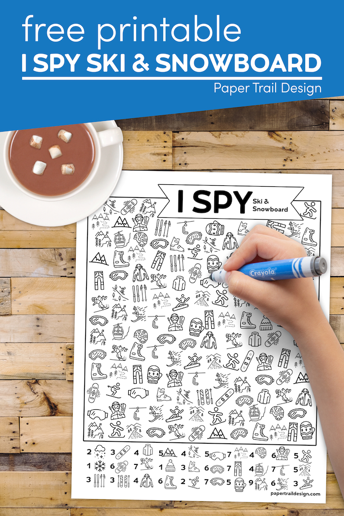 Free Printable I Spy Ski & Snowboard Activity - Paper Trail Design