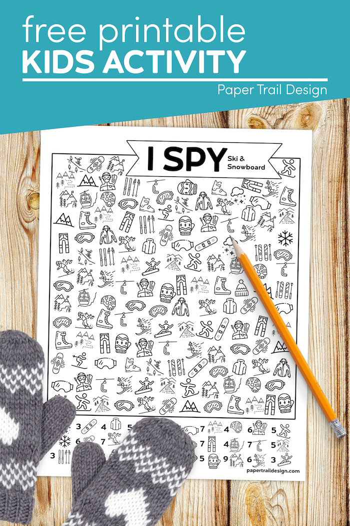 Free Printable I Spy Ski & Snowboard Activity - Paper Trail Design