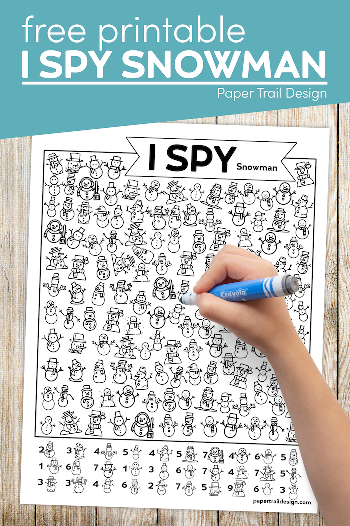 Free Printable I Spy Snowman Activity - Paper Trail Design