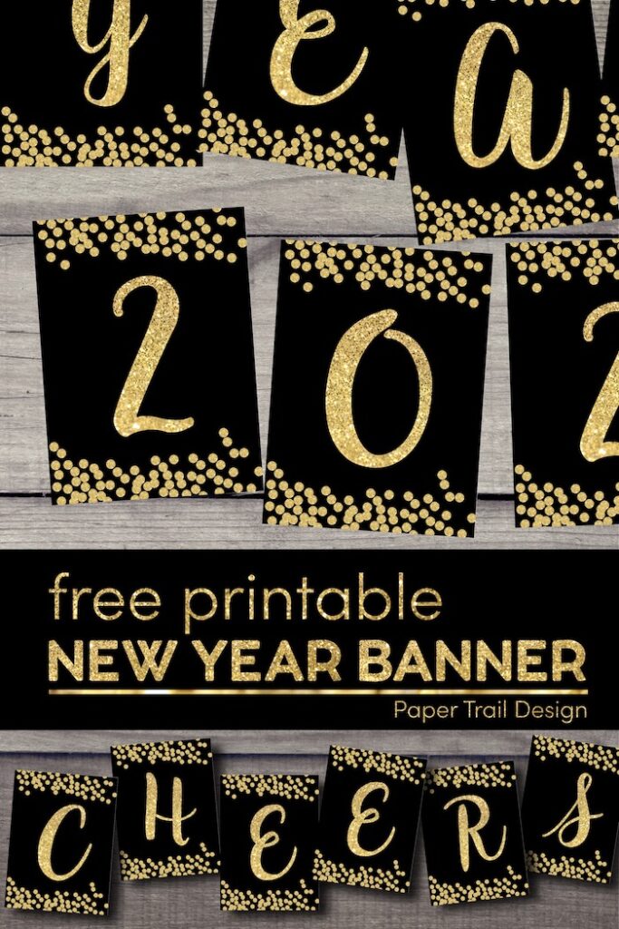 Free Printable Happy New Year Banner Letters - Paper Trail Design