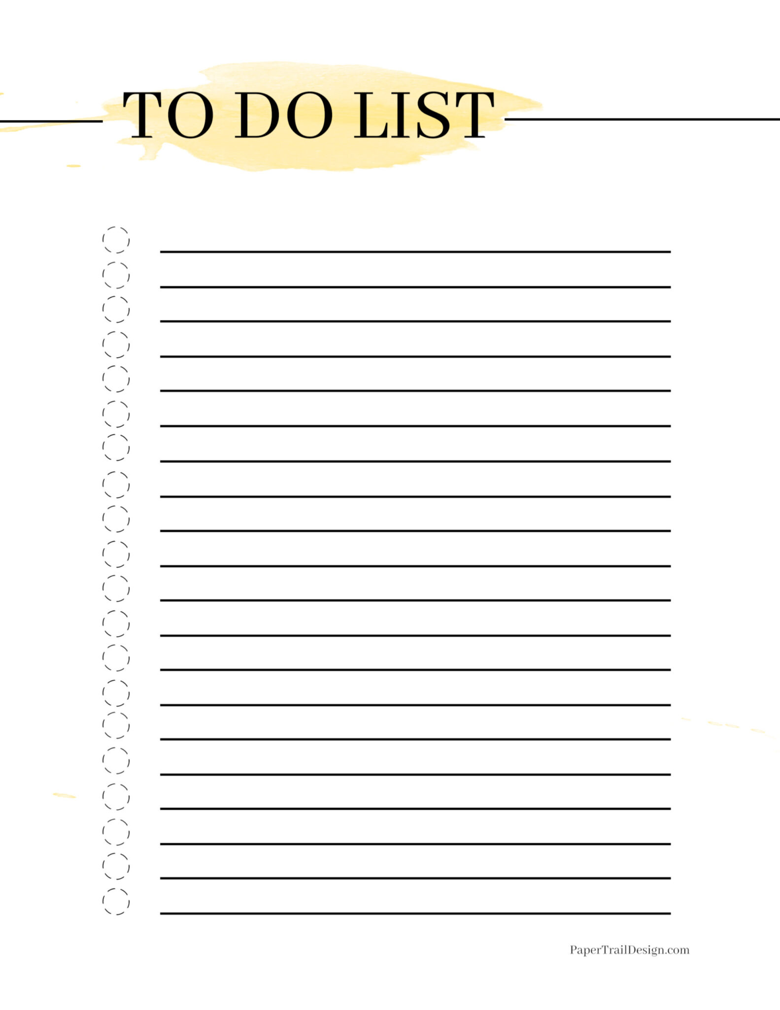 Watercolor To Do List Printable - Paper Trail Design