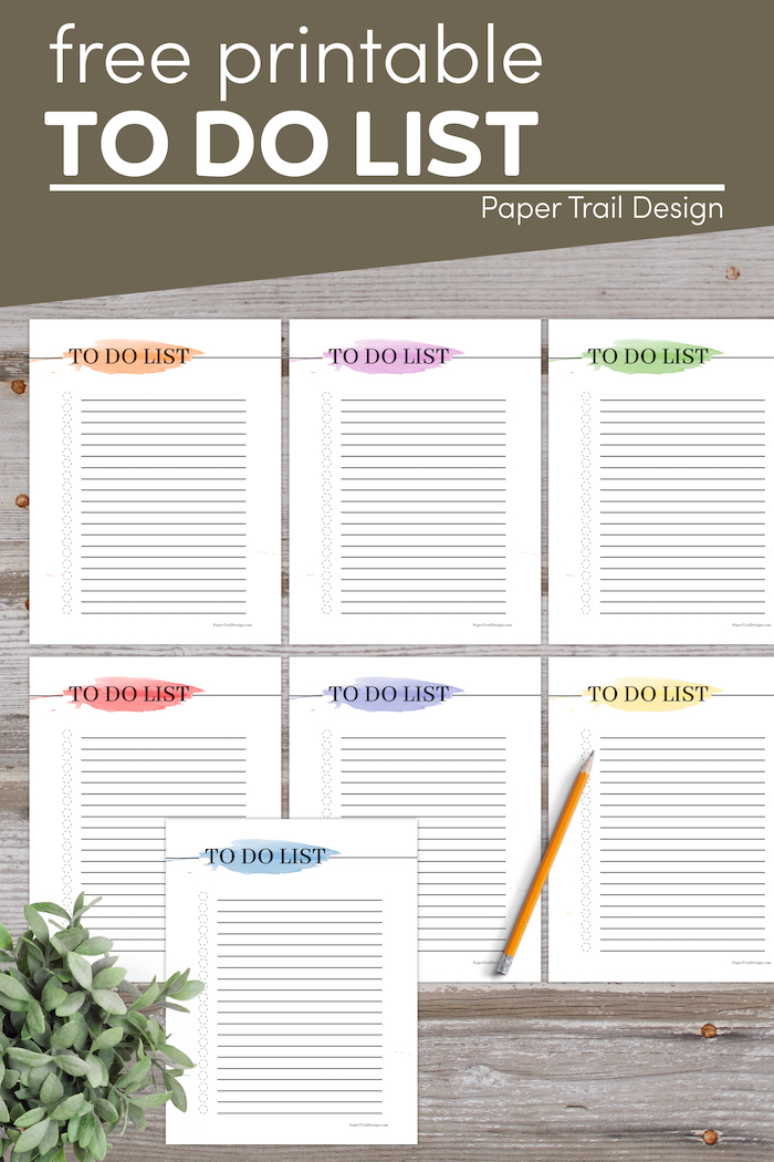 Watercolor To Do List Printable - Paper Trail Design