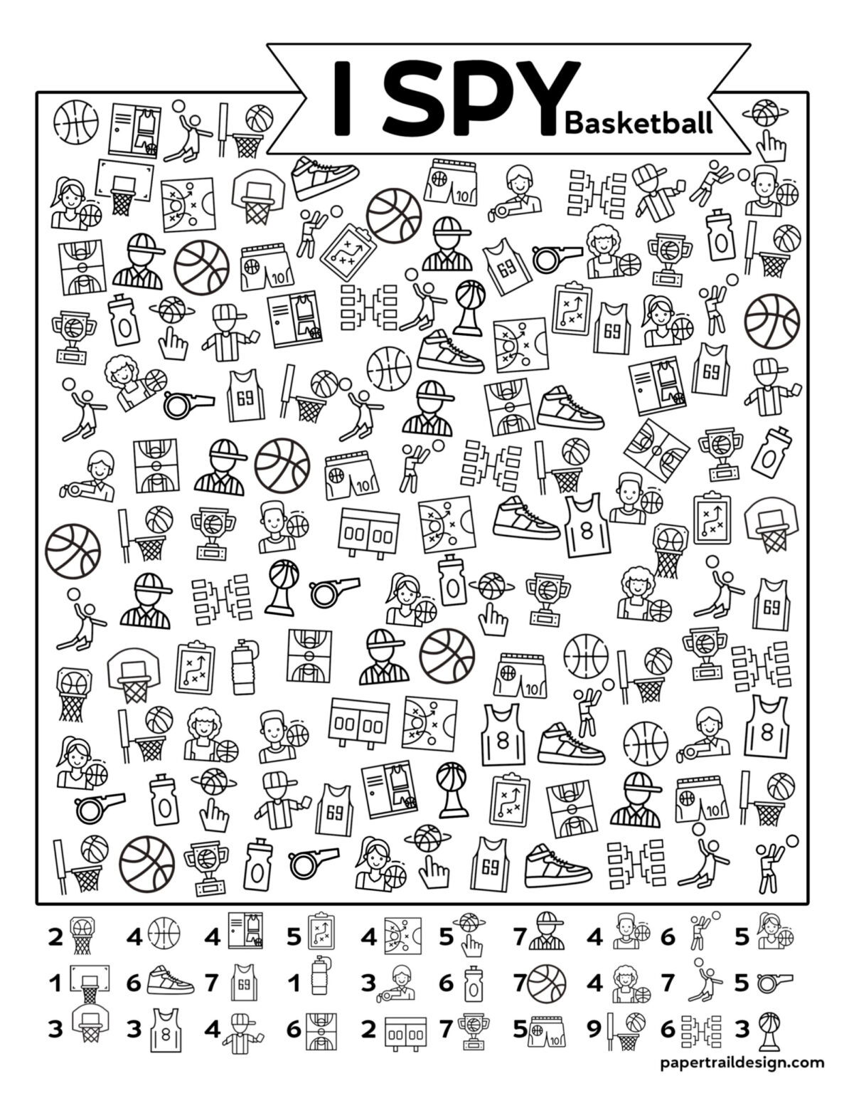 Free Printable I Spy Basketball Activity Paper Trail Design