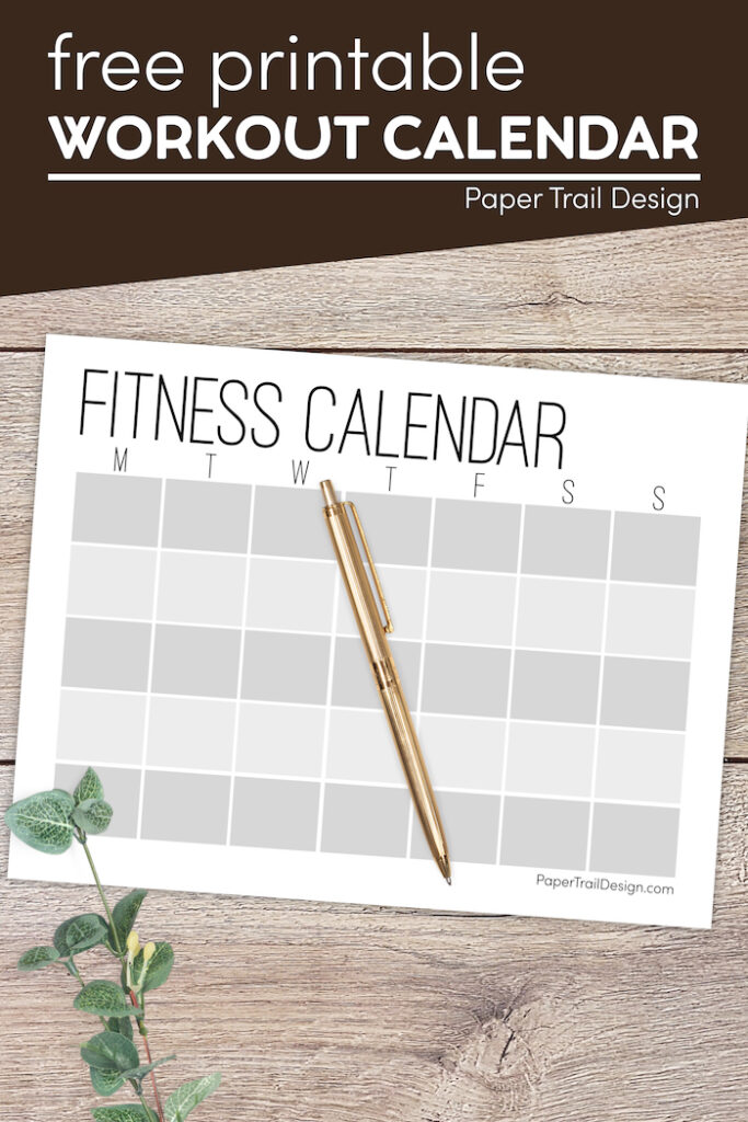 Free Printable Workout Calendar Template Paper Trail Design