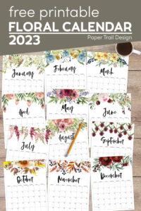 Floral Calendar Printable - 2023 - Paper Trail Design