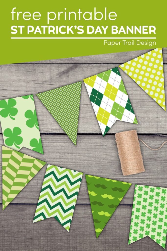 DIY St. Patrick's Day Decorations Printable Banner - Paper Trail Design