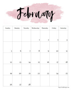 2023 Printable Calendar - Watercolor - Paper Trail Design