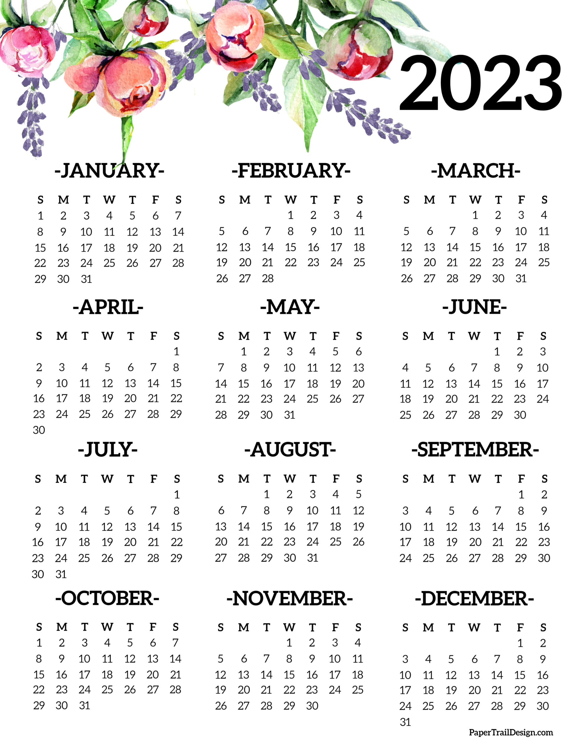Free Pretty Printable Calendar