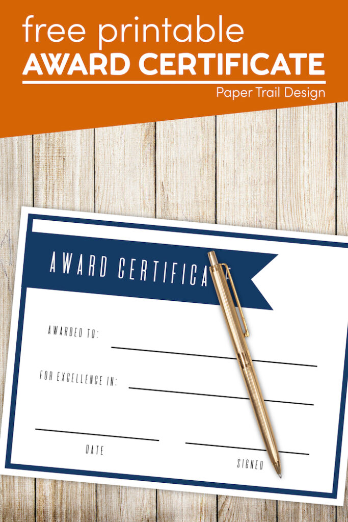 Free Printable Award Certificate Template - Paper Trail Design