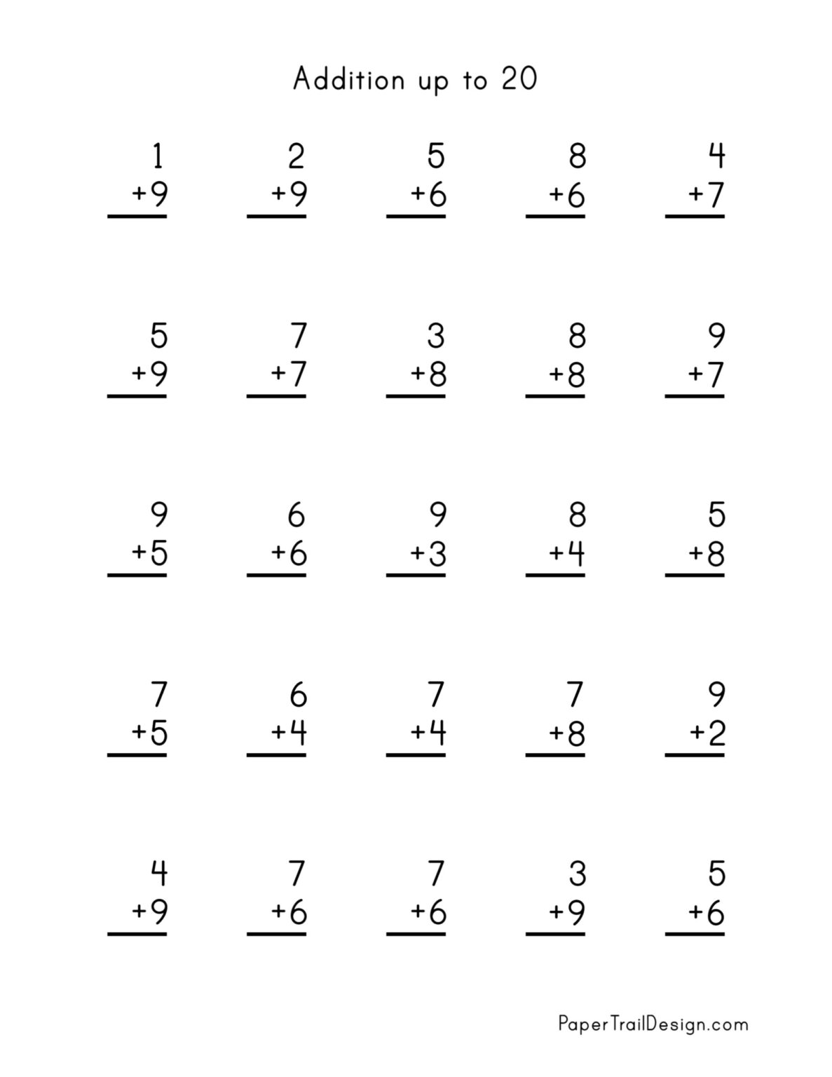 addition-worksheets-paper-trail-design