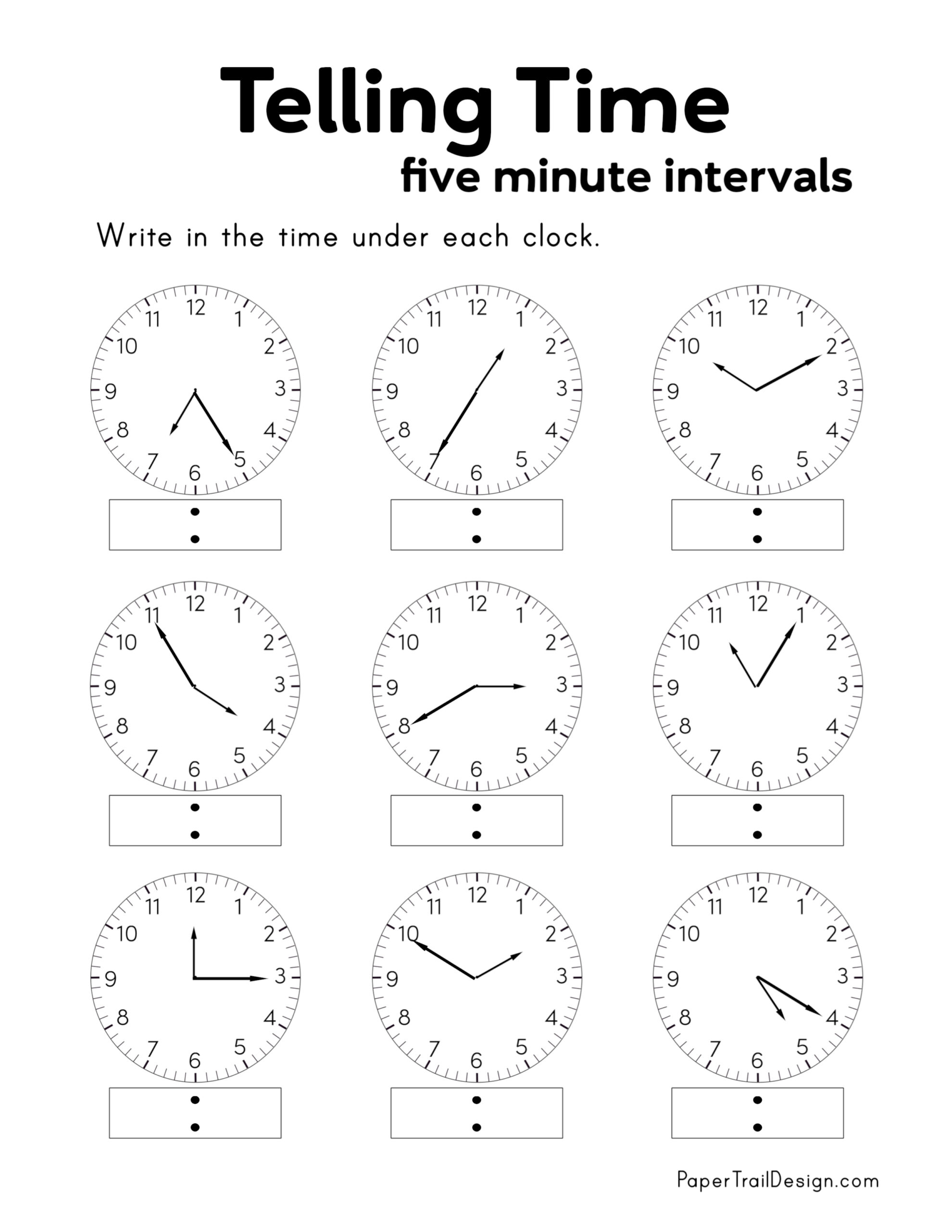 Printable Time Of Day Worksheets