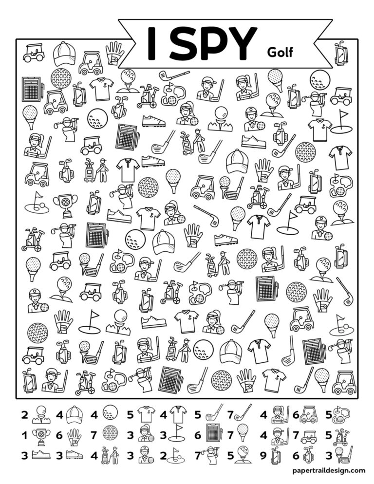 Free Printable I Spy Golf Activity - Paper Trail Design