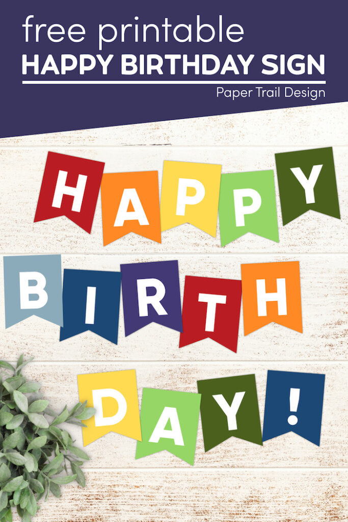 Happy Birthday Sign Printable - Paper Trail Design