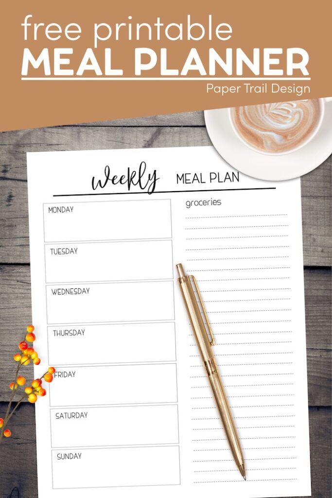 Printable Meal Planning Template - Paper Trail Design