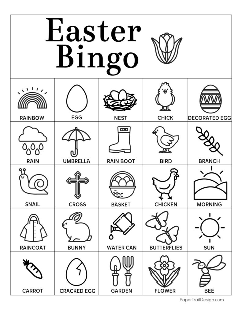 Easter Bingo Printable Paper Trail Design