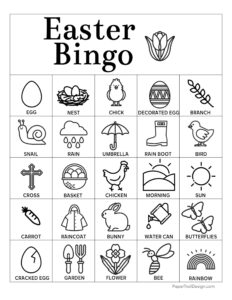 Easter Bingo Printable - Paper Trail Design