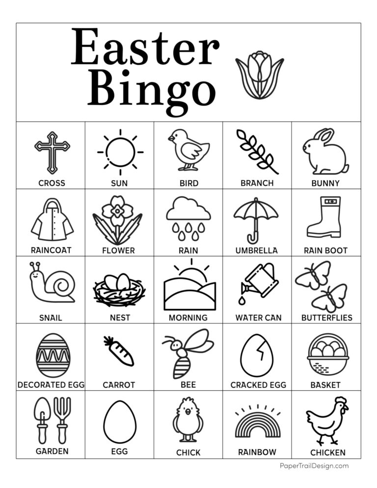 Easter Bingo Printable - Paper Trail Design