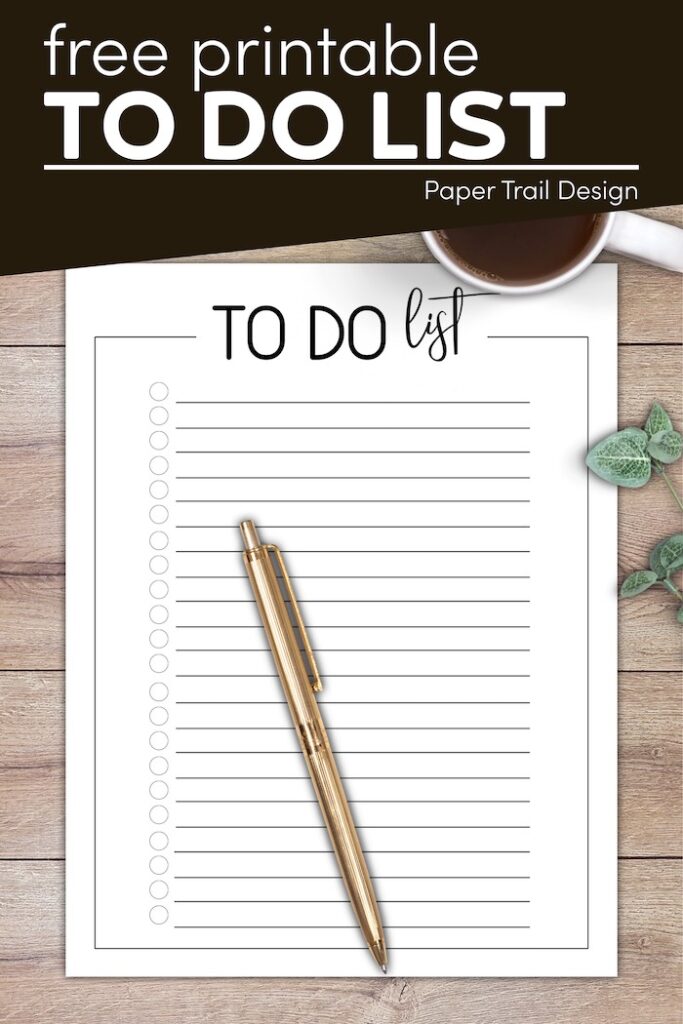 Free Printable To Do Checklist Template - Paper Trail Design