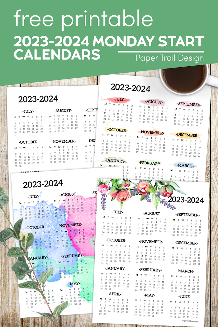 2023-2024 School Year Calendar Free Printable - Paper Trail Design