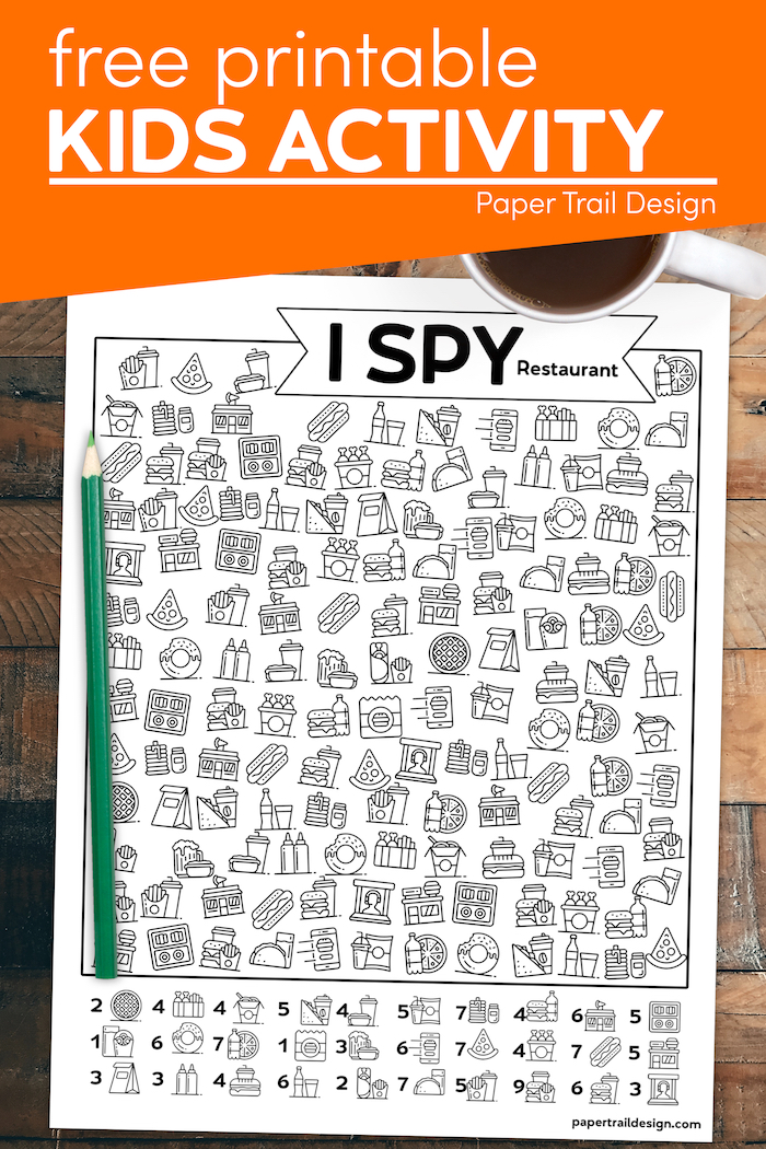 Free Printable I Spy Restaurant Activity - Paper Trail Design