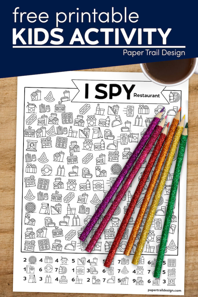 Free Printable I Spy Restaurant Activity - Paper Trail Design