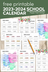 2023-2024 School Year Calendar Free Printable - Paper Trail Design