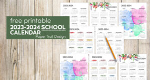 2023-2024 School Year Calendar Free Printable - Paper Trail Design