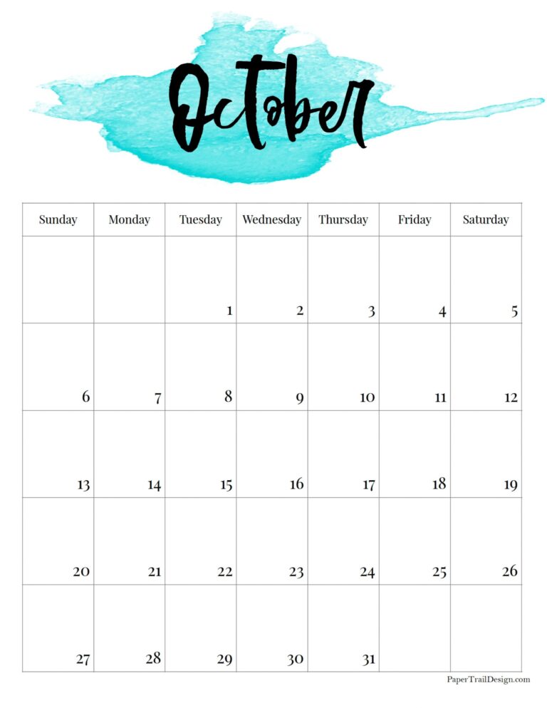 2024 Printable Calendar Watercolor Paper Trail Design