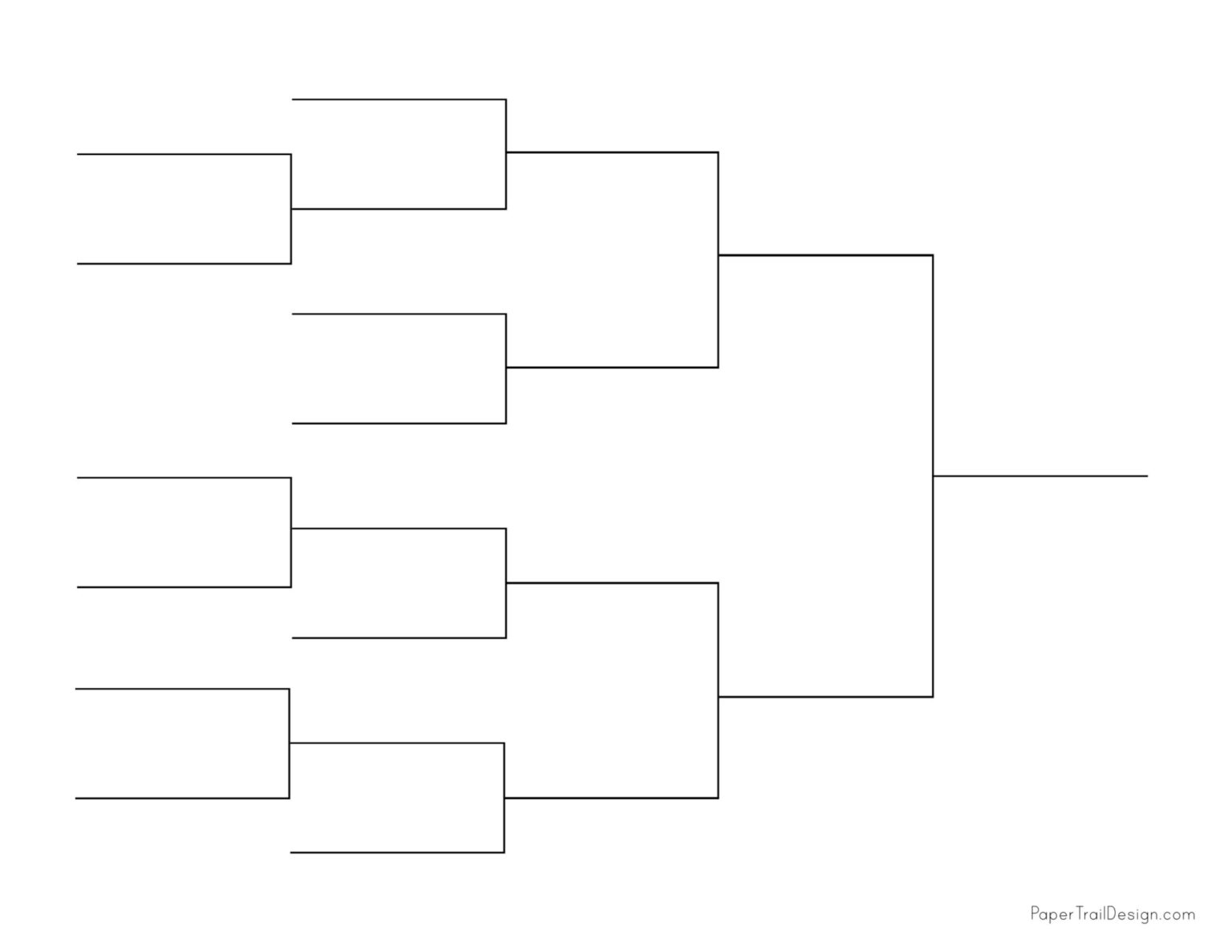 Tournament Bracket Templates - Single Elimination - Paper Trail Design