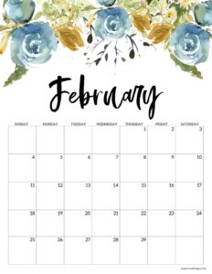 Floral Calendar Printable - 2024 - Paper Trail Design