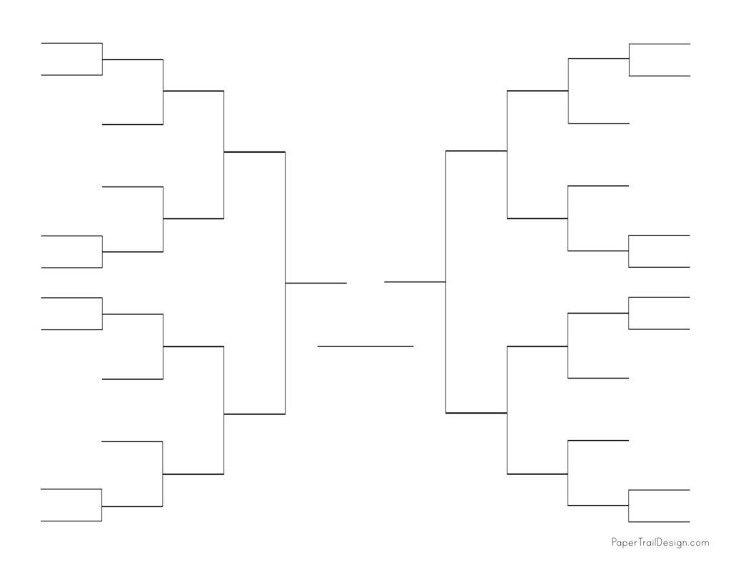 Tournament Bracket Templates - Single Elimination - Paper Trail Design