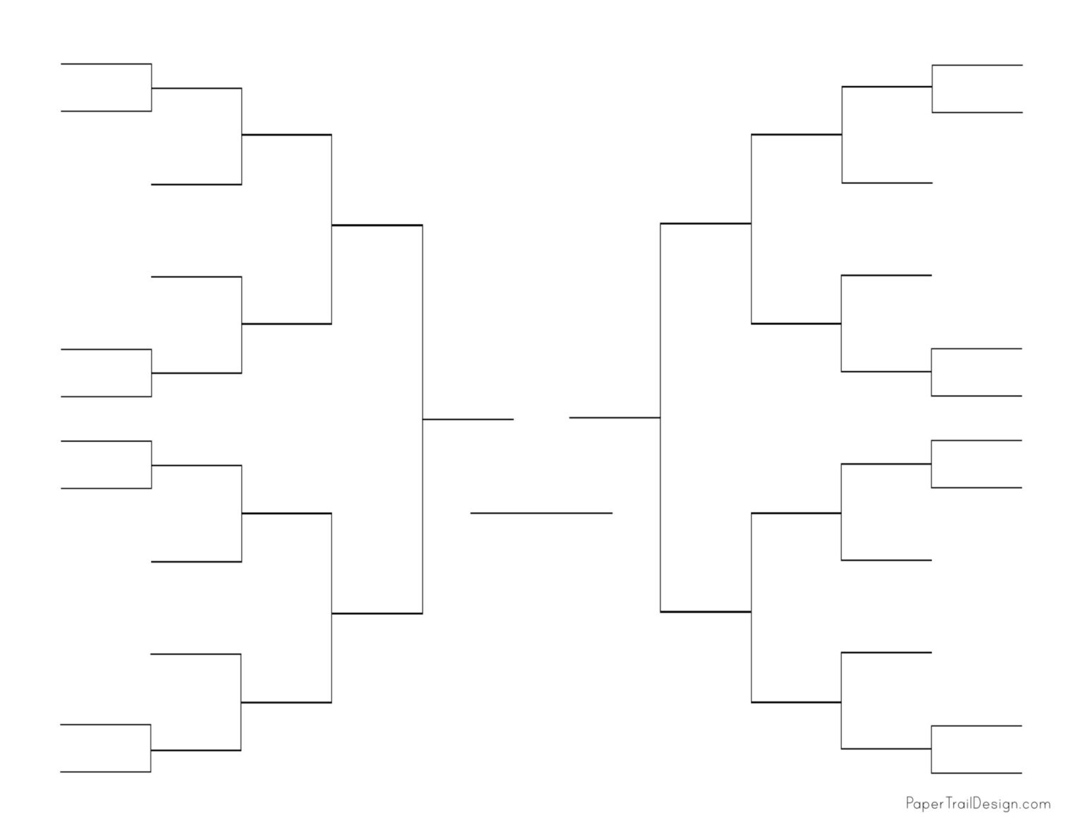 Tournament Bracket Templates - Single Elimination - Paper Trail Design