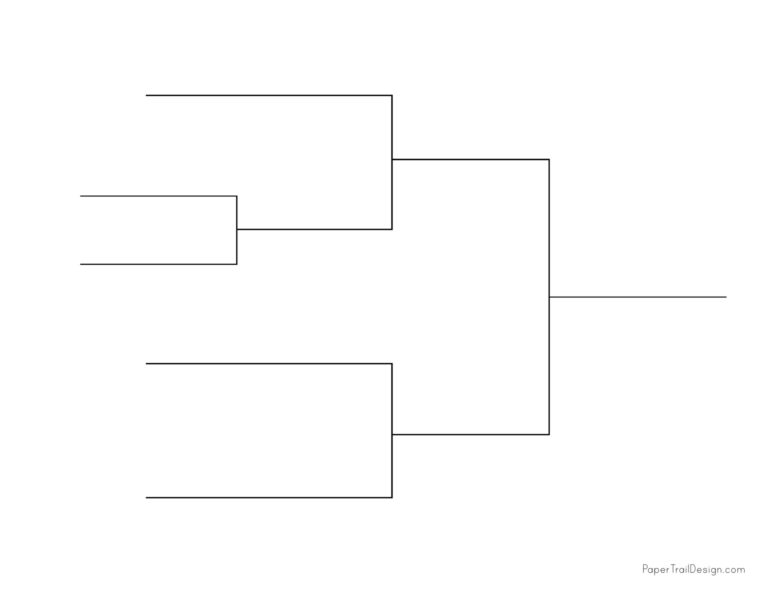 Tournament Bracket Templates - Single Elimination - Paper Trail Design