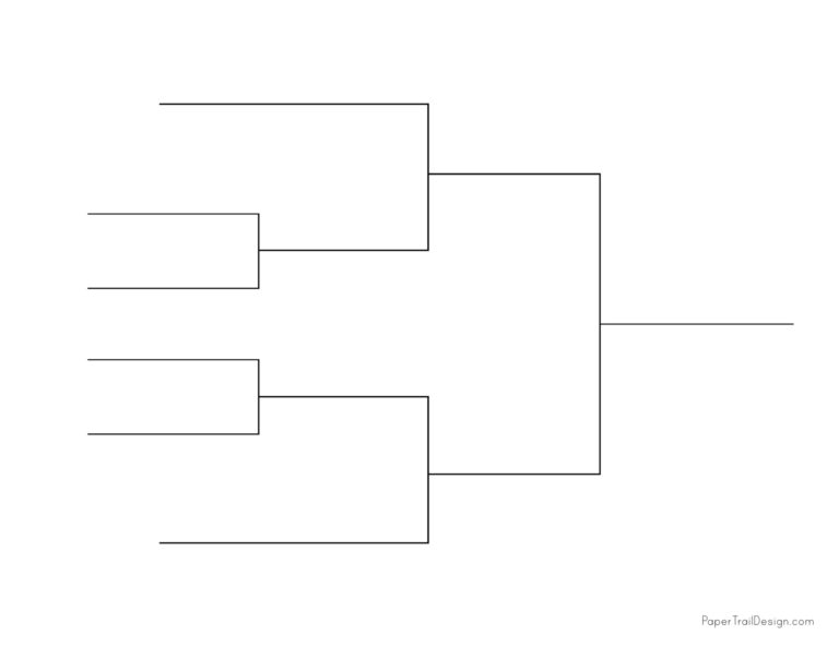 Tournament Bracket Templates - Single Elimination - Paper Trail Design