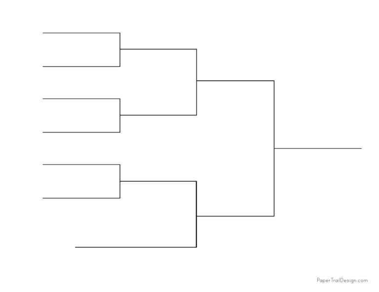 Tournament Bracket Templates - Single Elimination - Paper Trail Design